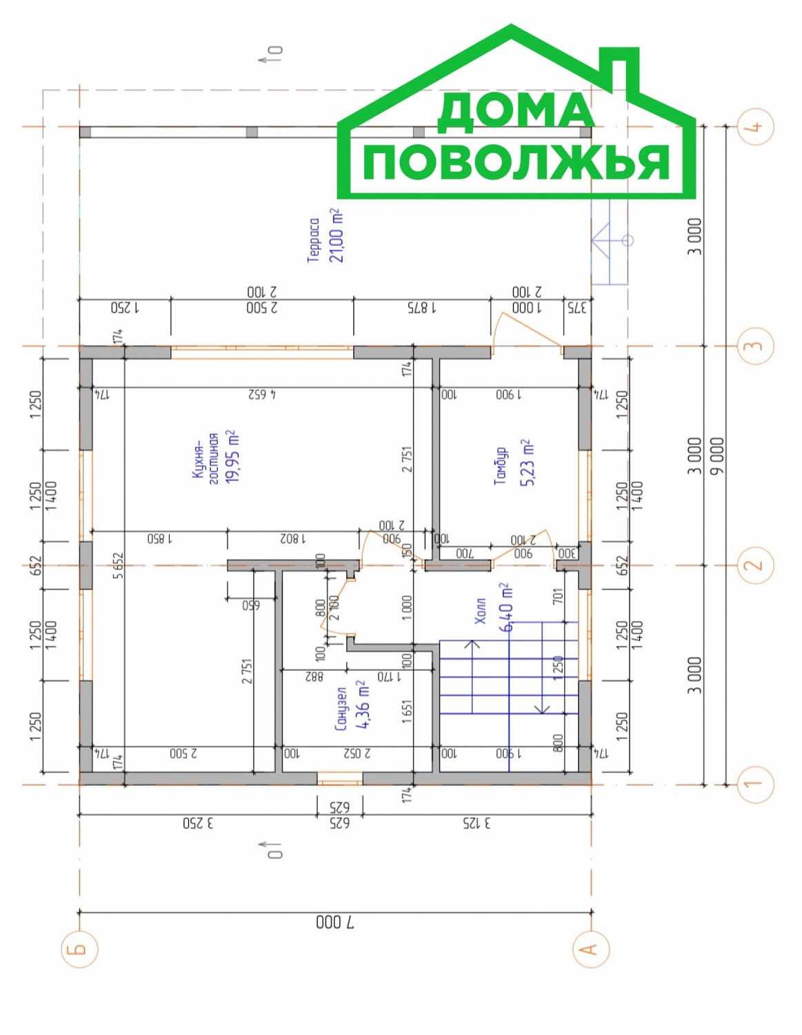 Одноэтажный дом с мансардным этажом 84 м2 в г. Яранск